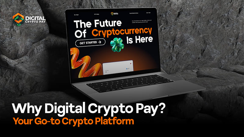 a laptop with the digital crypto pay website displayed